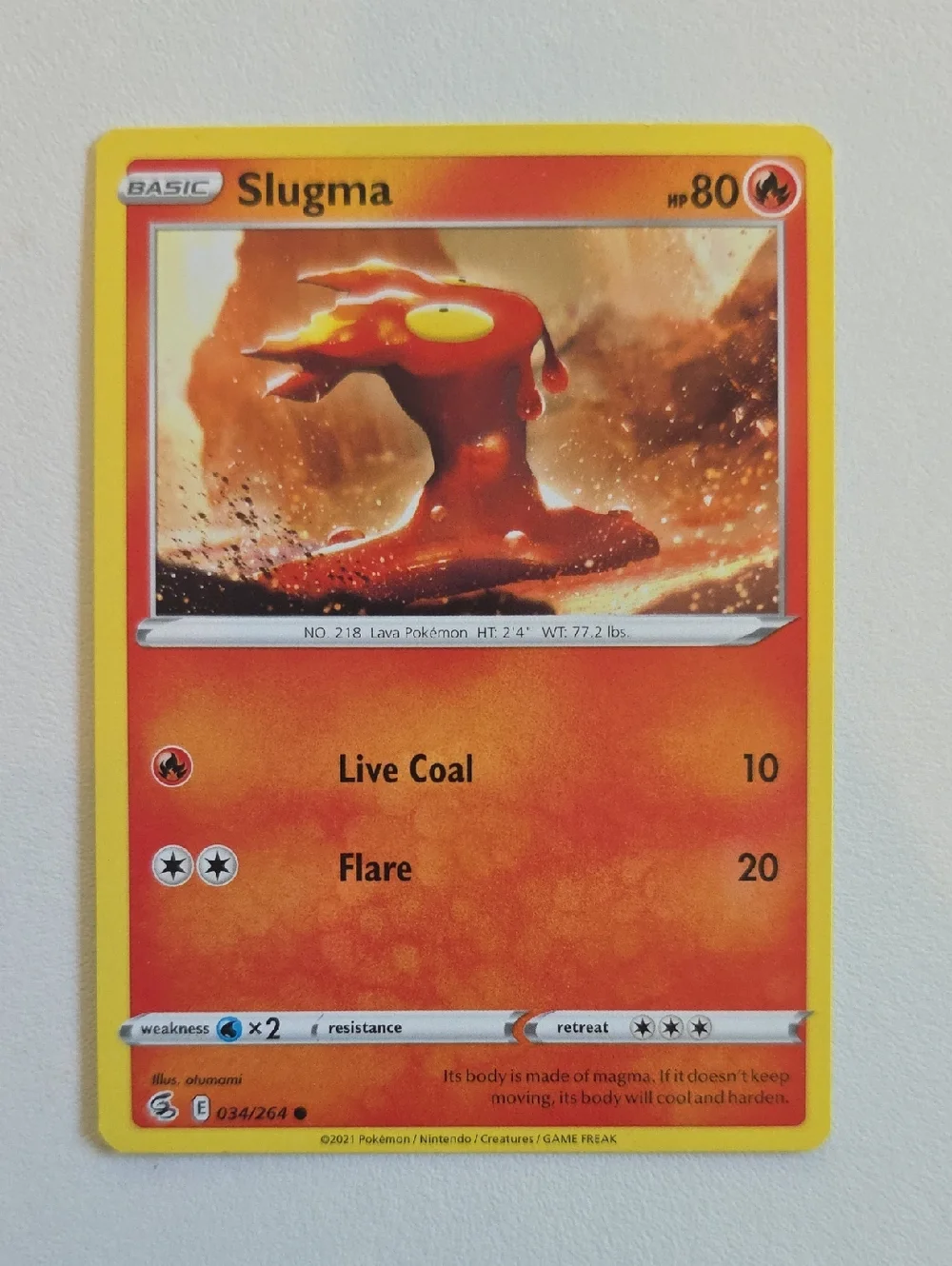 Pokemon Slugma and Magcargo Card